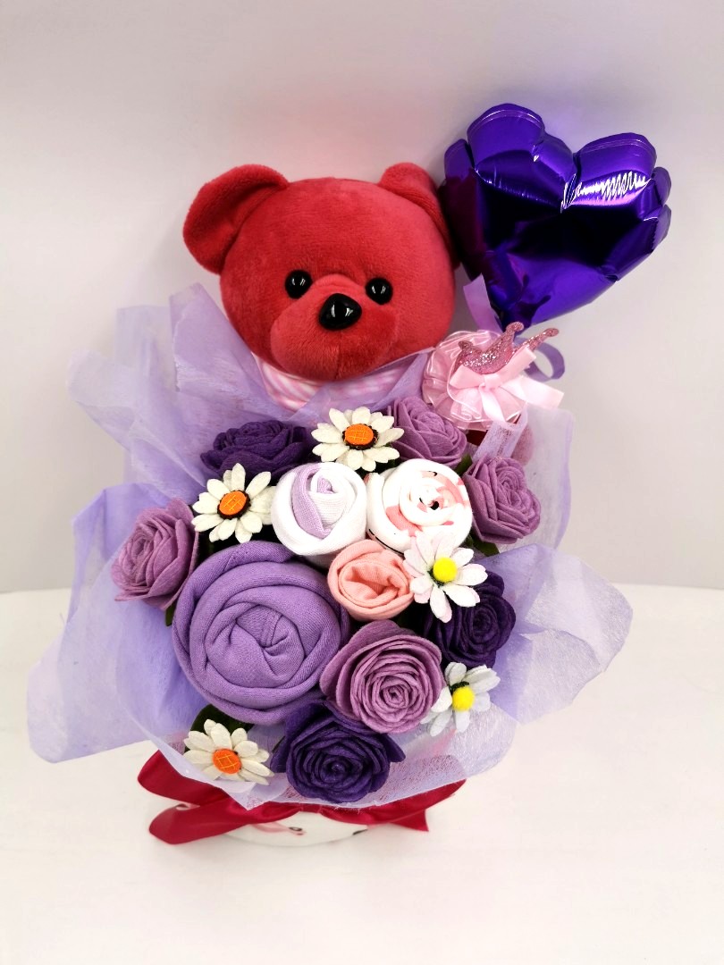 Say It Baby 2 Tier Nappy Cake Bouquet Female Gift Set