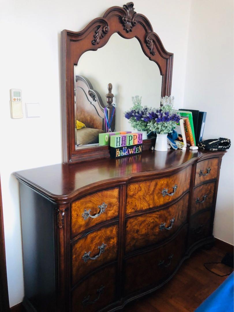 European Style Wardrobe Dresser Furniture Shelves Drawers On
