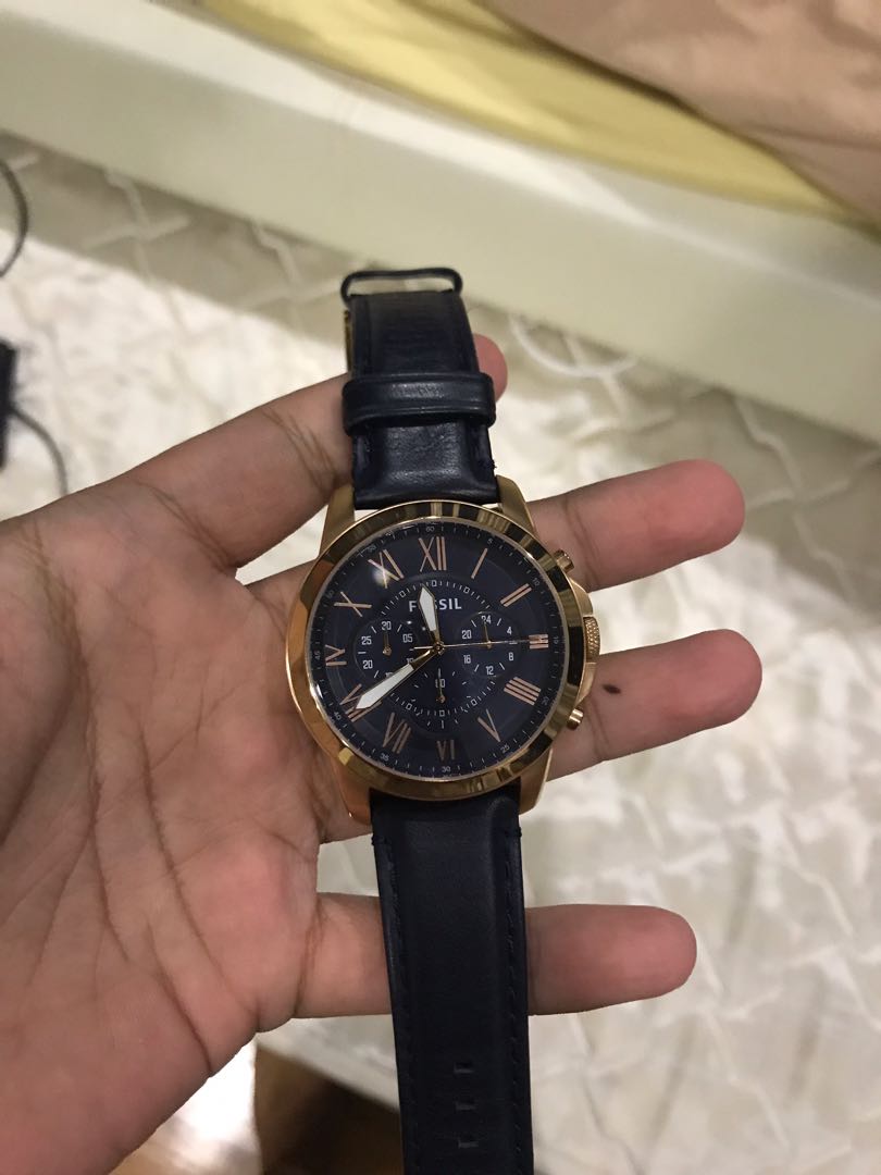 Fossil blue and gold watch 2025