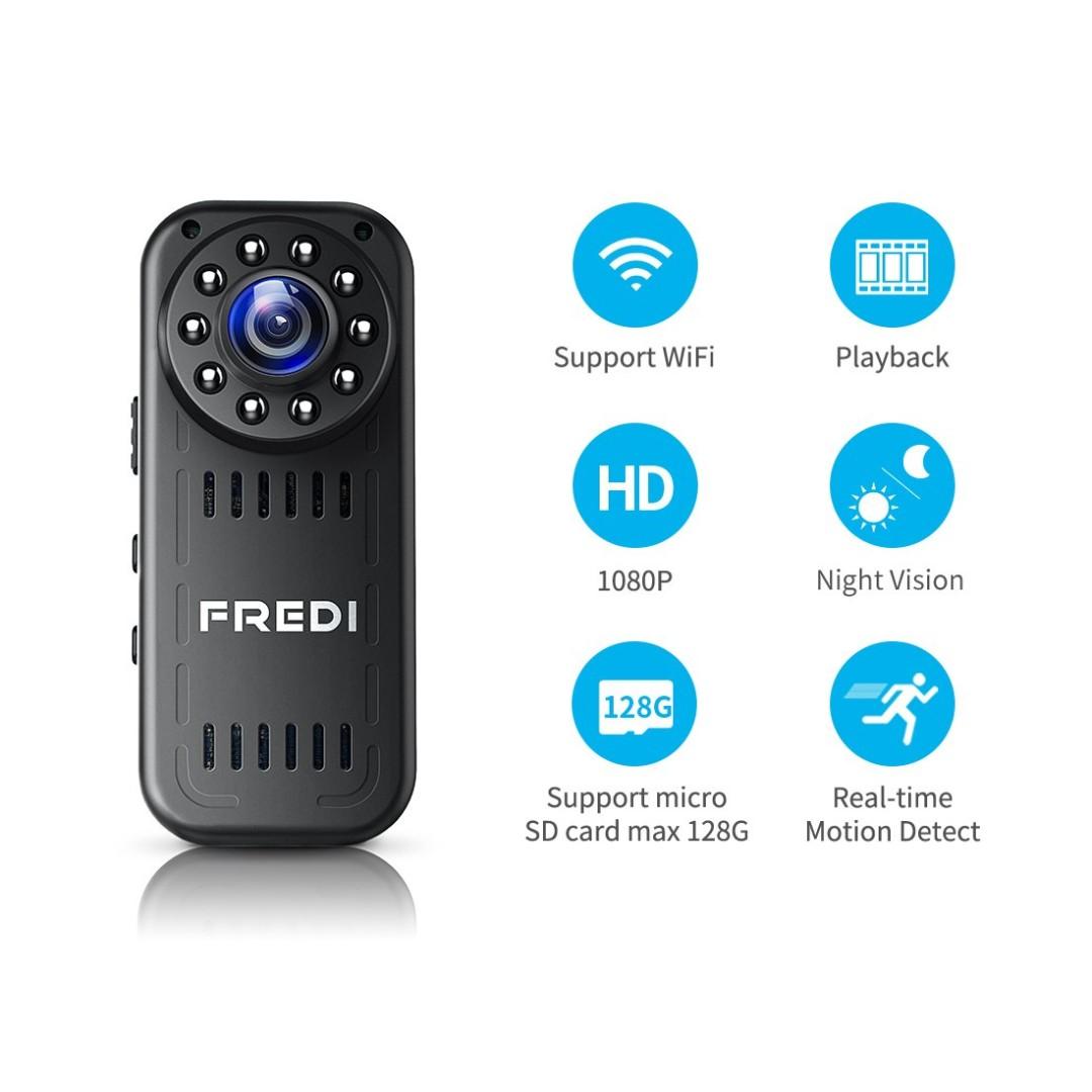 FREDI Hidden Camera 1080p HD Mini WiFi Camera spy Camera Wireless