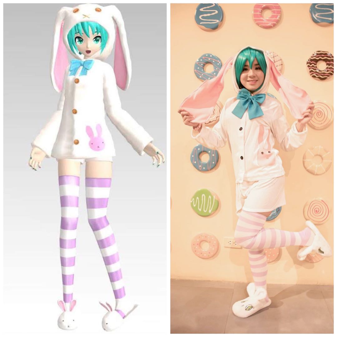 Hatsune miku bunny hoodie top