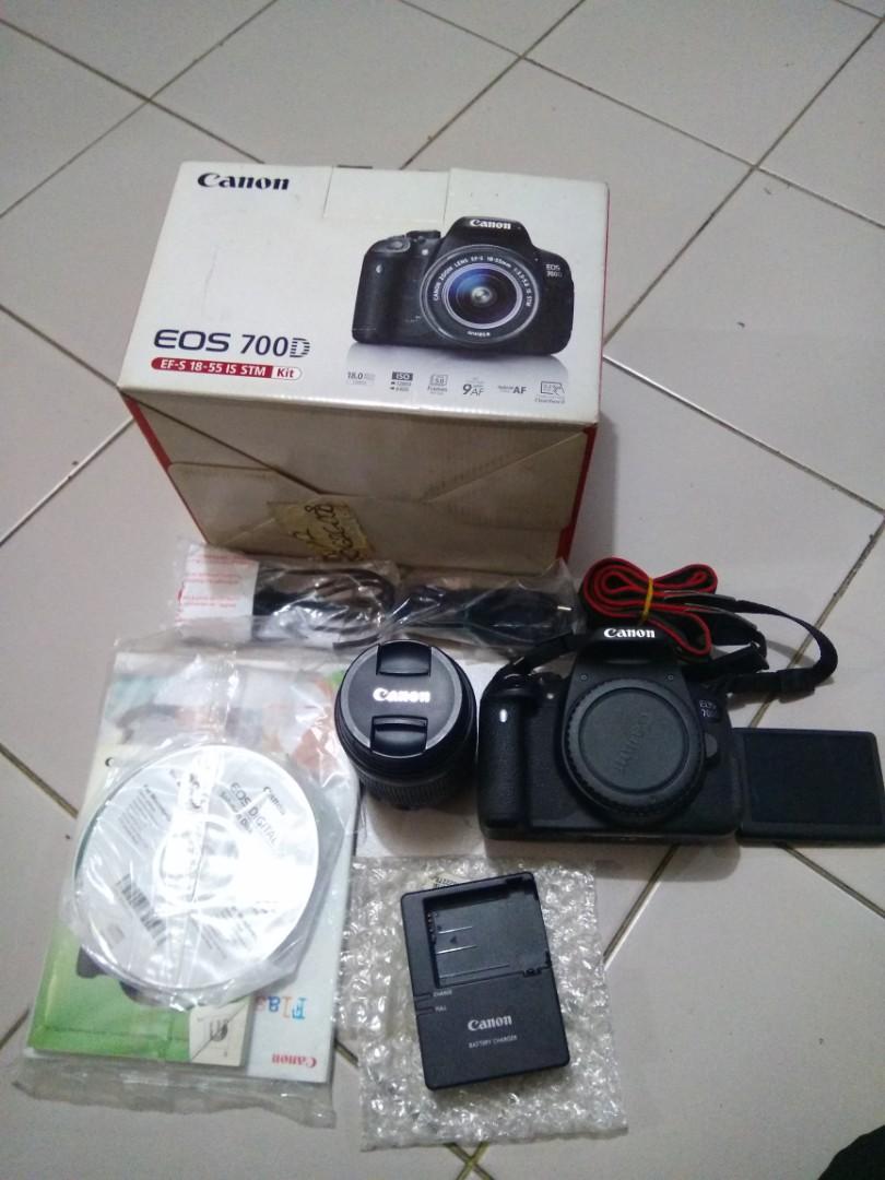 kamera dslr canon eos 700d touchscreen display 18mp like new fullset