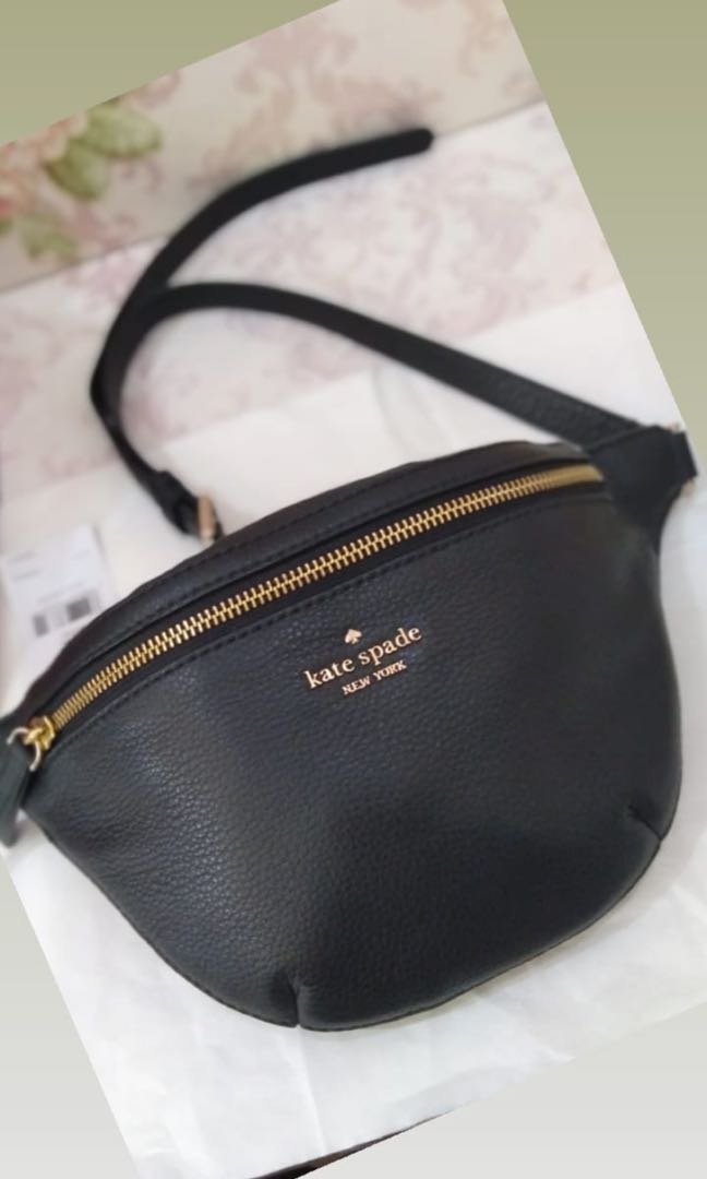 Kate Spade Belt Bum Bag Black Pebbled Leather, Women's Fashion, Bags &  Wallets, Purses & Pouches on Carousell