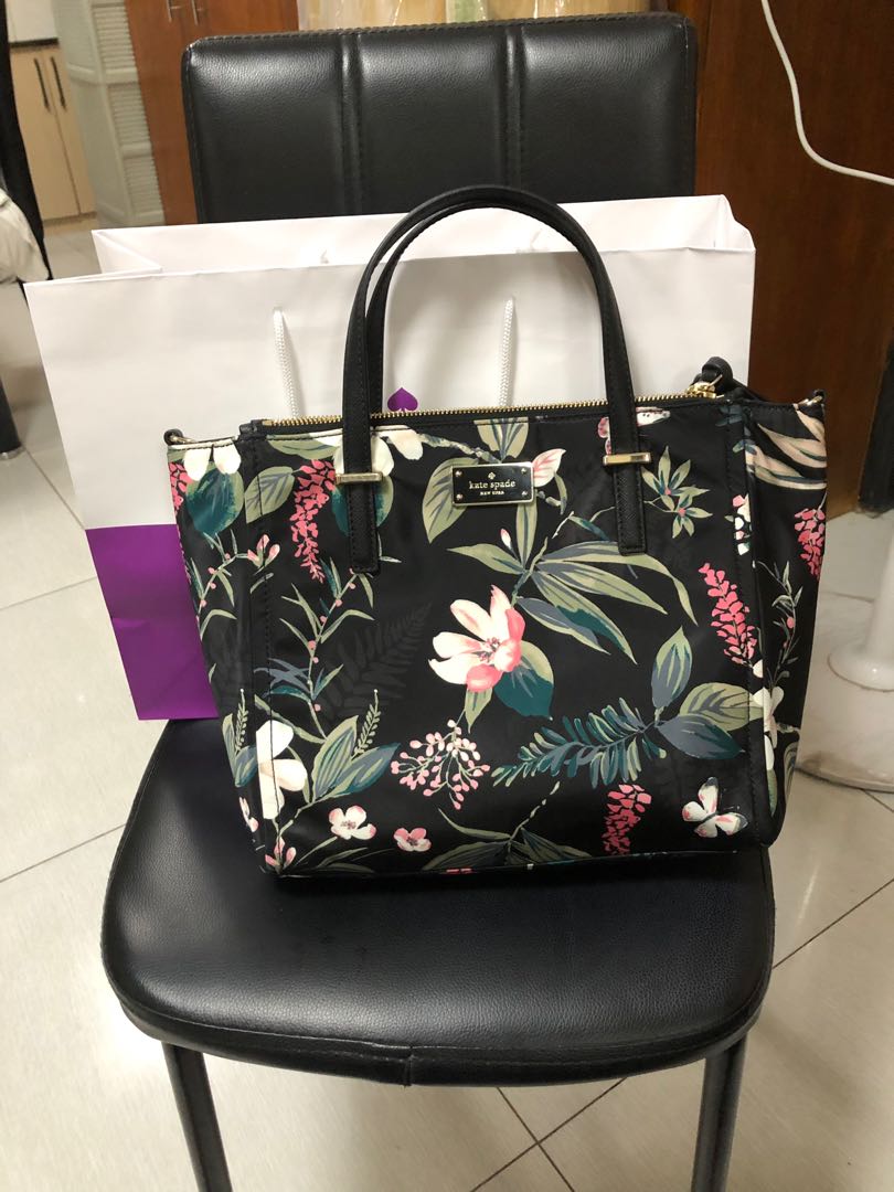 Kate spade nylon floral bag, Luxury, Bags & Wallets on Carousell