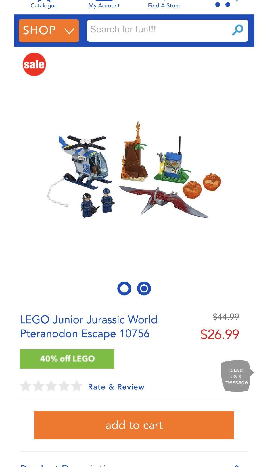 LEGO Junior Jurassic World Pteranodon Escape 10756 (BNIB), Hobbies ...
