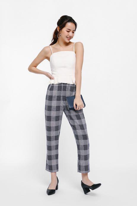 Checkered discount cropped pants