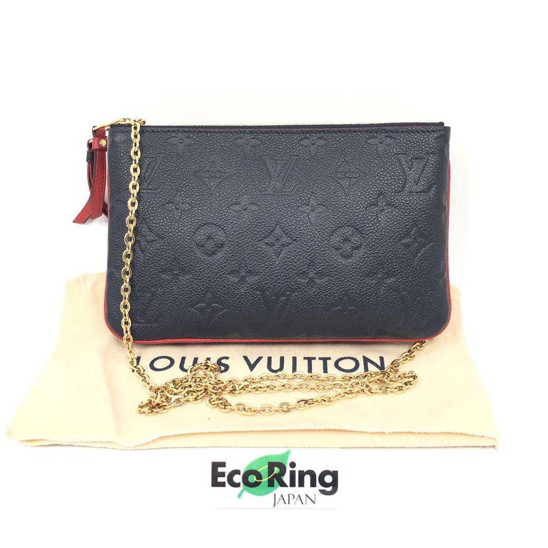 Authentic Louis Vuitton Empreinte Double Zip Pochette M63916 LV