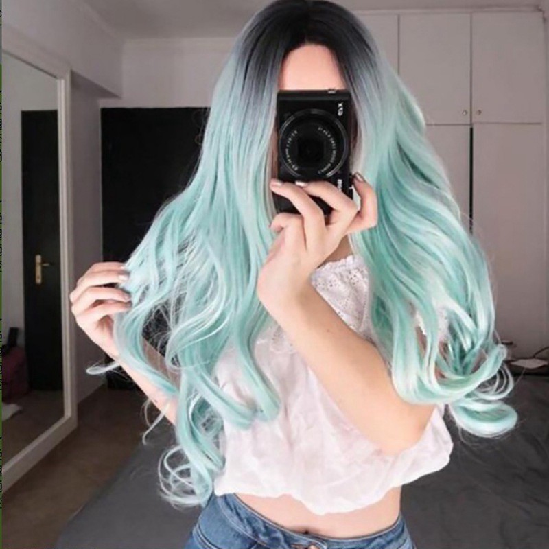 Mint green ombre wig