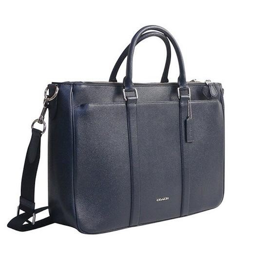 navy leather briefcase