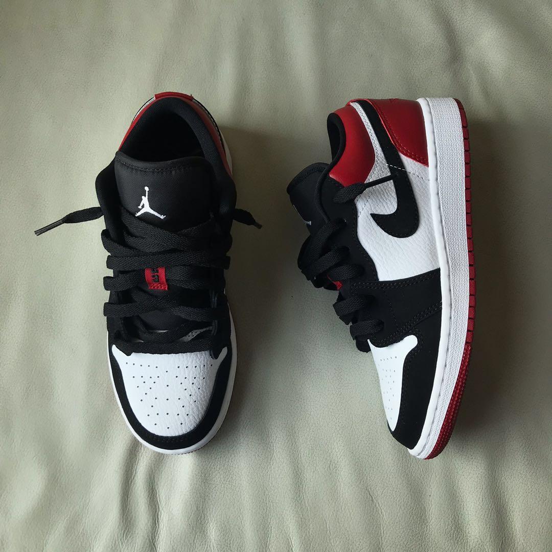 Nike Air Jordan 1 Low Black Toe Gs Women S Fashion Shoes Sneakers On Carousell