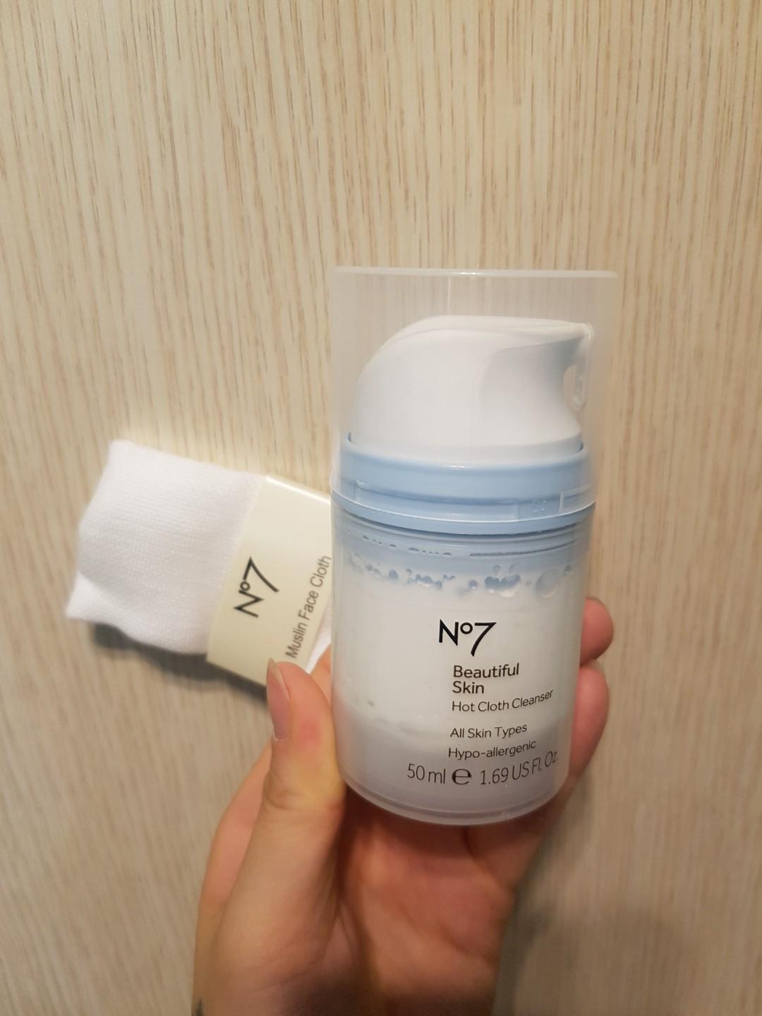 No 7 Uk Beautiful Skin Hot Cloth Cleanser 50ml With Muslin Cloth Health Beauty Face Skin Care On Carousell