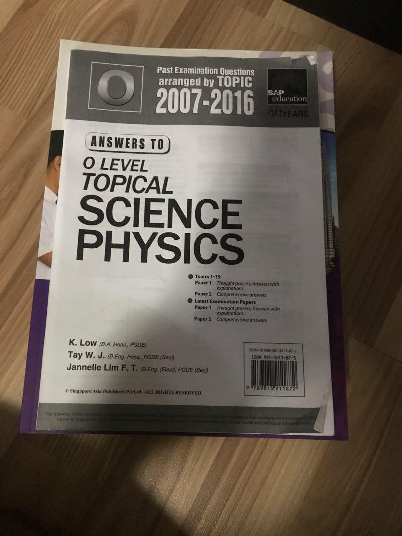 O Level TYS Physics Answer Sheets (Category: Assessment Books) located in Singapore. Submitted by makcikkaufly (Listing ID 230096621, Image 1). Description: .