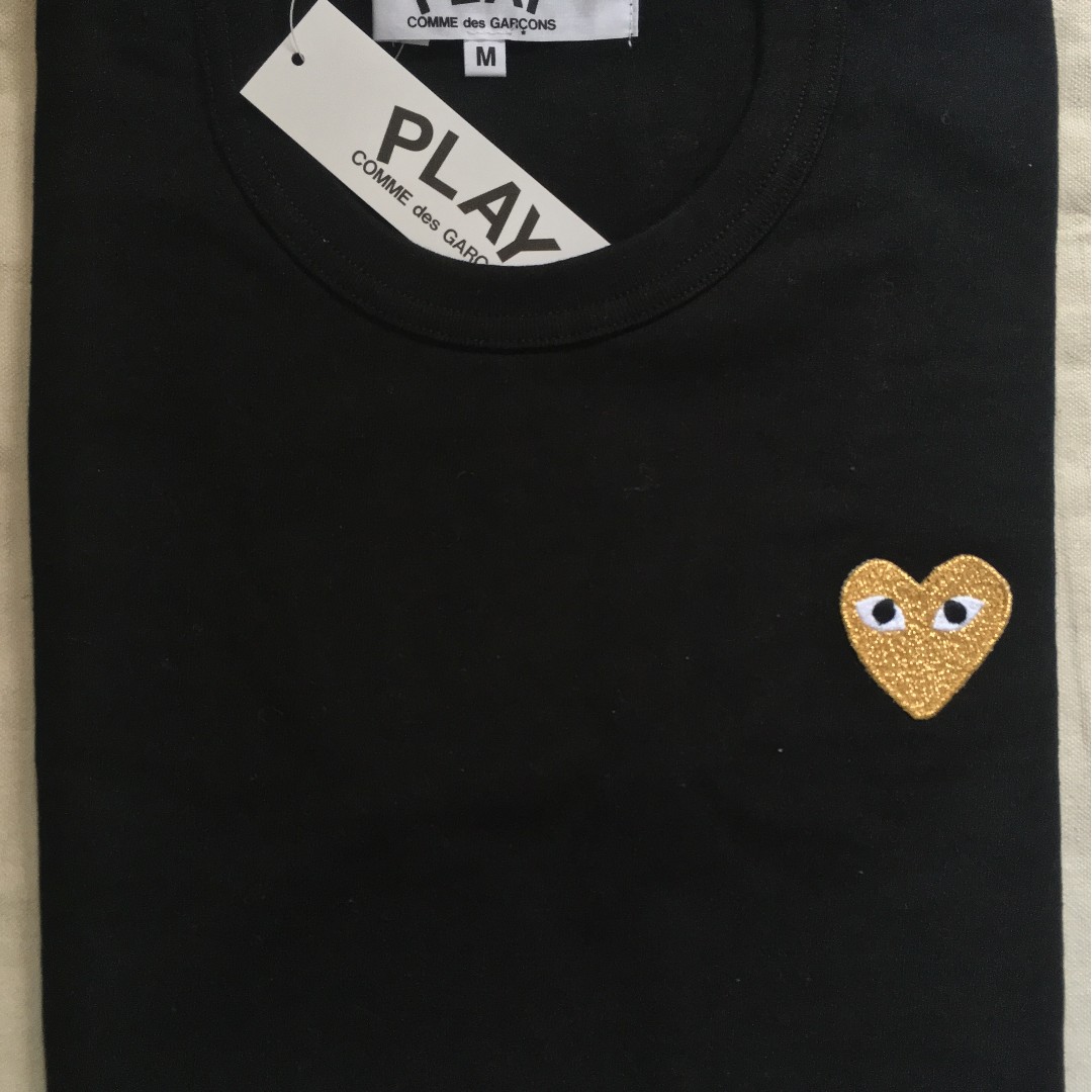 cdg gold heart shirt