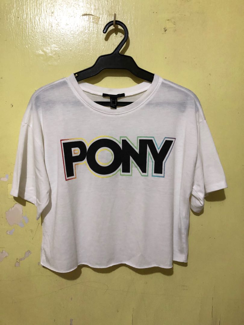Pony X Forever 21 White Crop Top Women S Fashion Clothes Tops