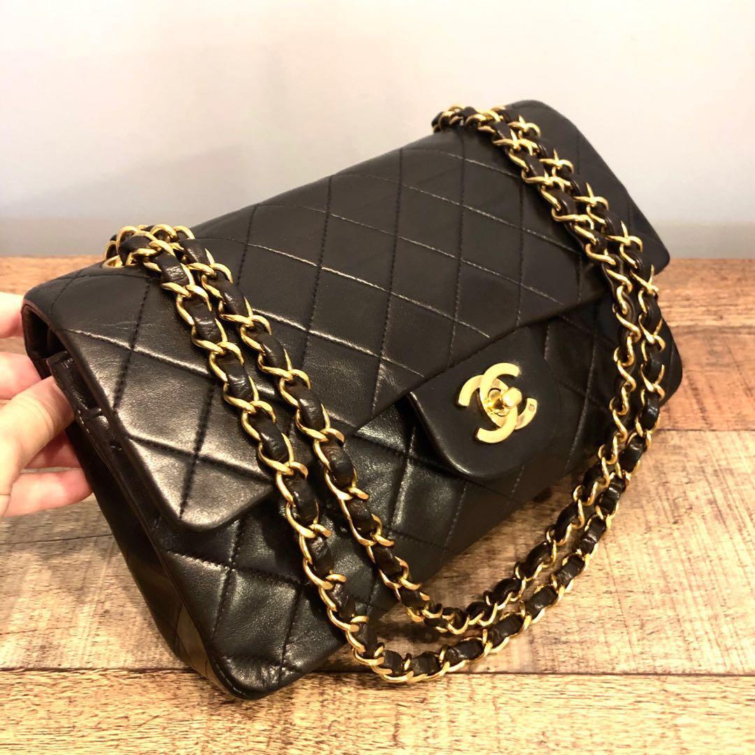 RESERVED Authentic Chanel 9 Inch Classic Flap Bag with 24k Gold Hardware