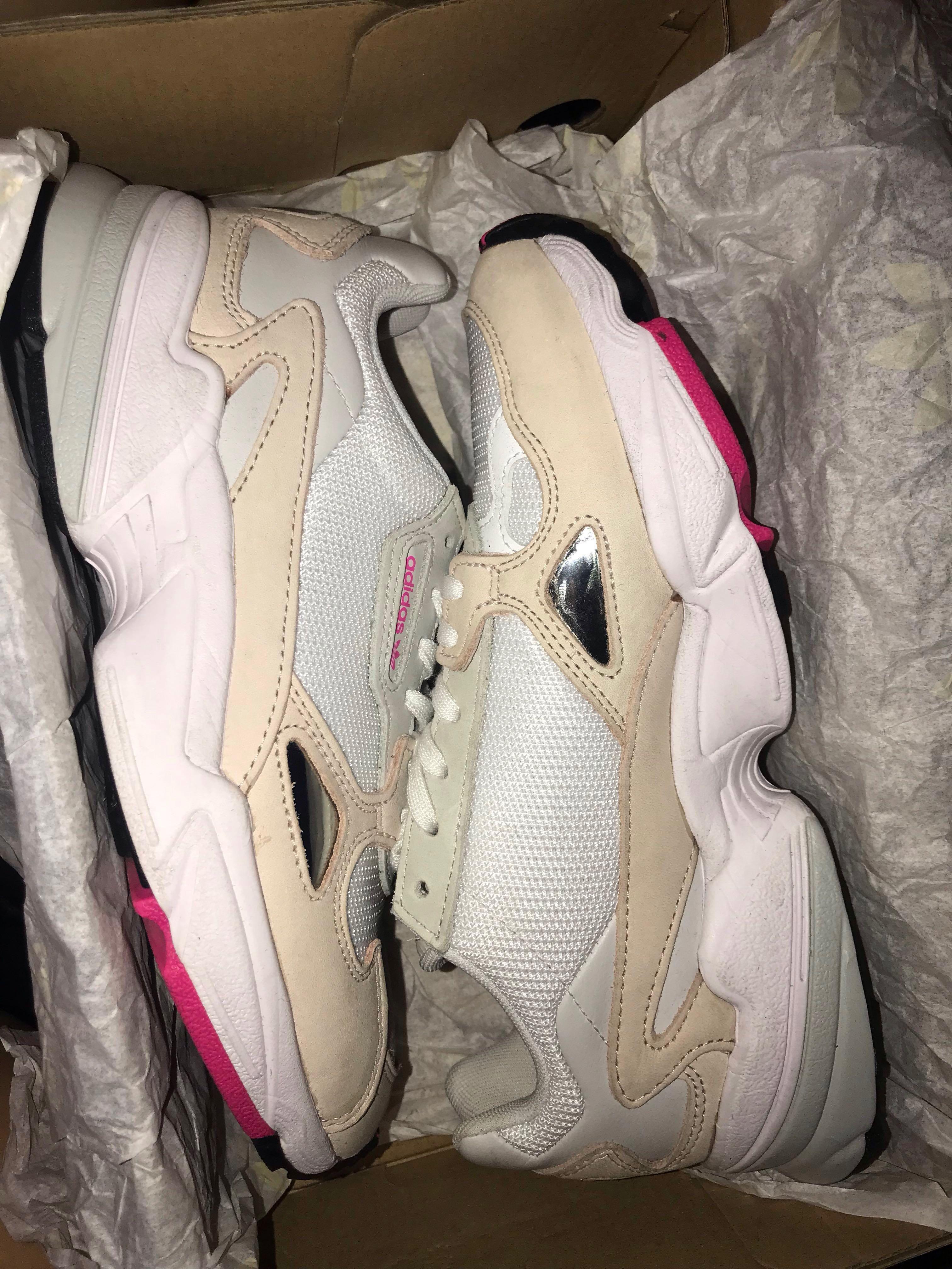 Kylie Jenner Adidas Falcon Black And Pink Shoes Womens 8 1/2US