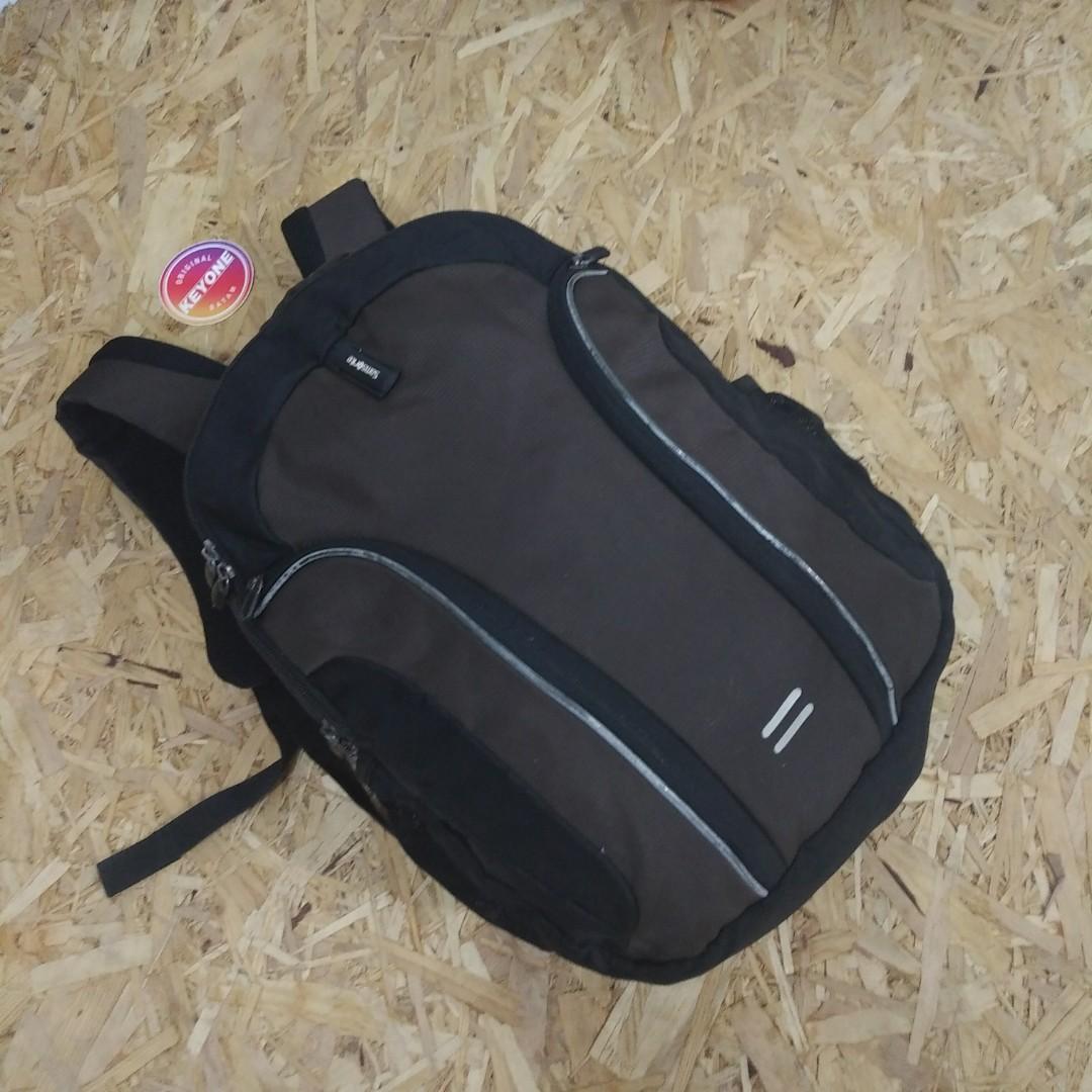 Samsonite Air Channel System Brown Black Backpack Original Fesyen