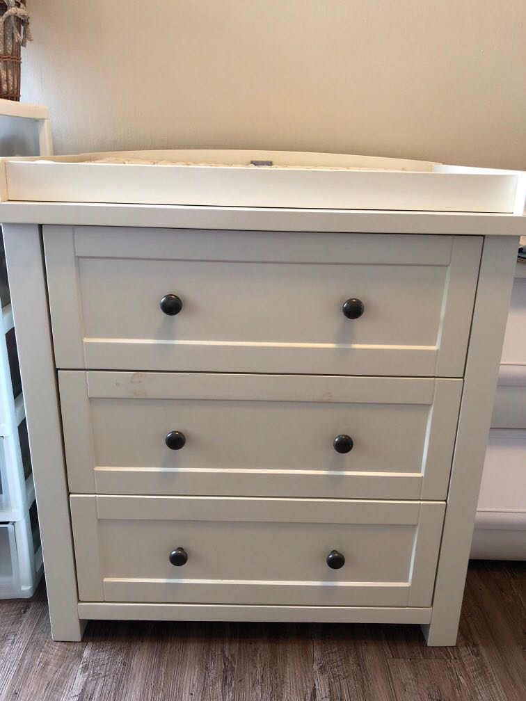 antique white changing table