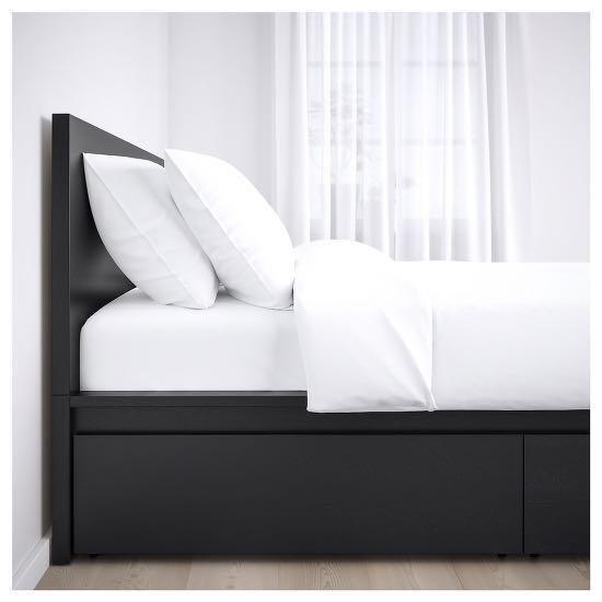 Single Bed Ikea Malm With Drawers Mattress Furniture Beds