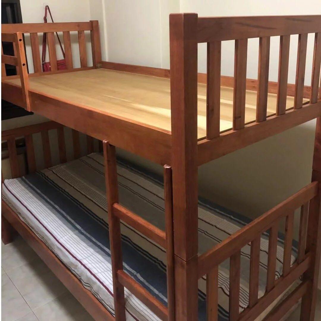 Solid Wood Double Deck Ded Frame, Furniture & Home Living, Furniture