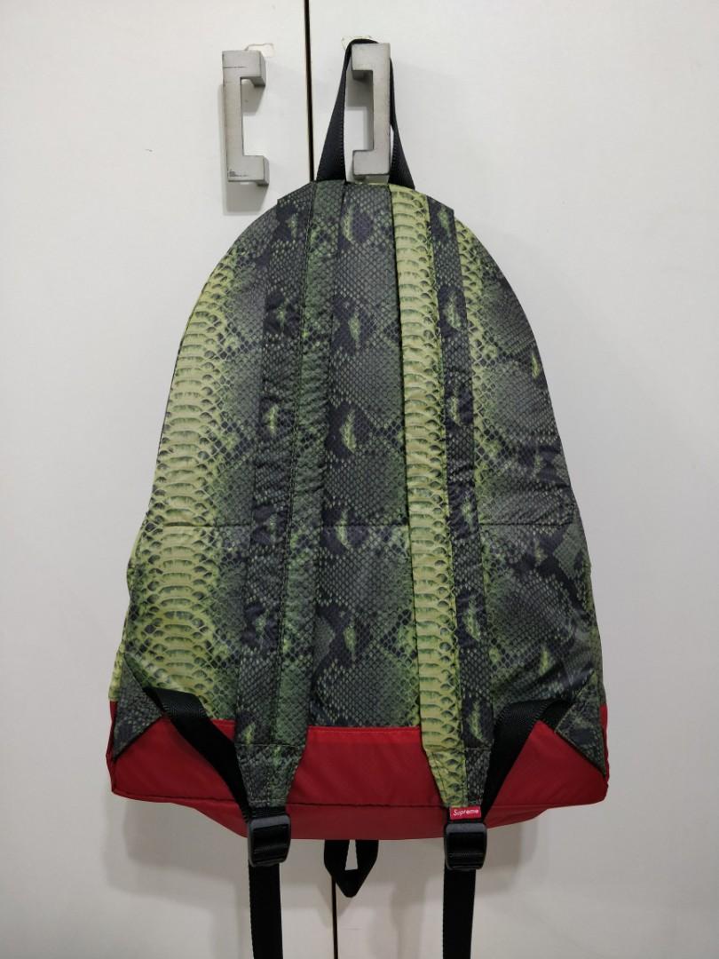 Supreme the north face snakeskin lightweight day pack top green