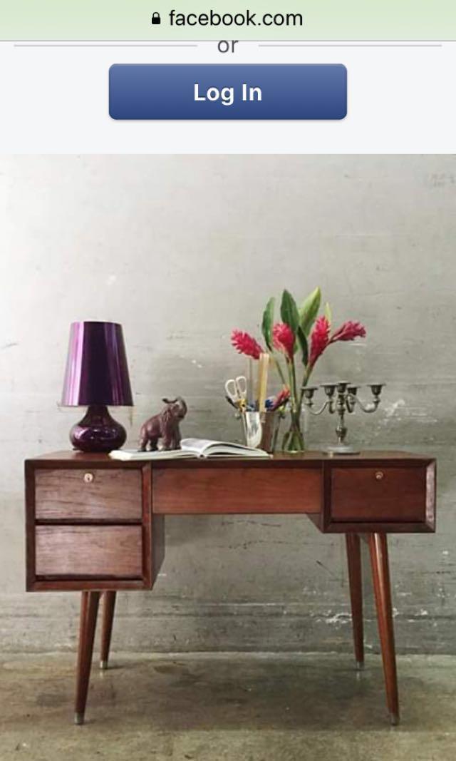Teak Retro Study Desk With Pencil Legs Furniture Tables Chairs