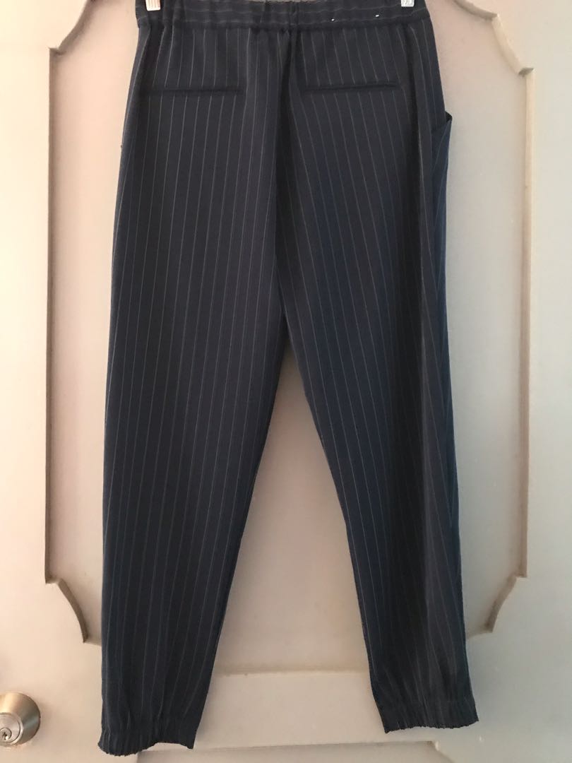 Uniqlo Pinstripe Trousers, Women's Fashion, Bottoms, Other Bottoms on ...