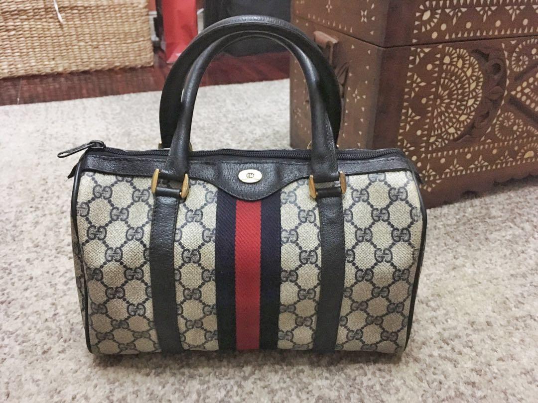 Vintage Gucci Speedy Boston Bag, Luxury, Bags & Wallets on Carousell