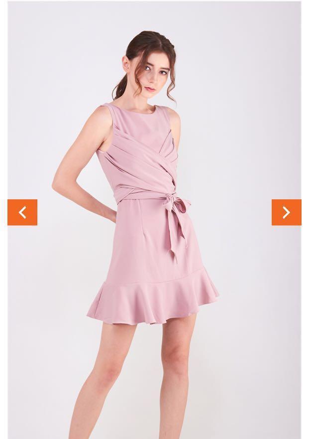 Pastel pink wrap dress Outlet