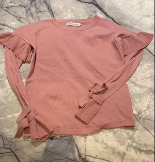 Atmos&Here Pink Long Sleeve Bow Top - Size 8 - Never Worn
