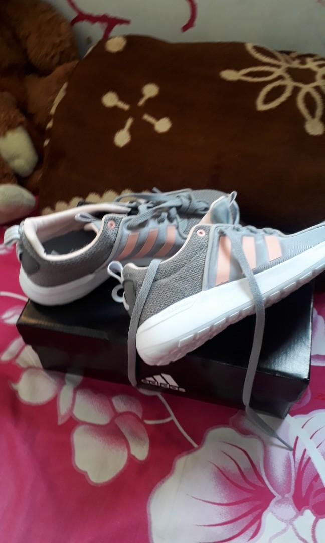 REPRICE Adidas Cloudfoam Lite Racer Grey Peach Fesyen Wanita Sepatu di Carousell