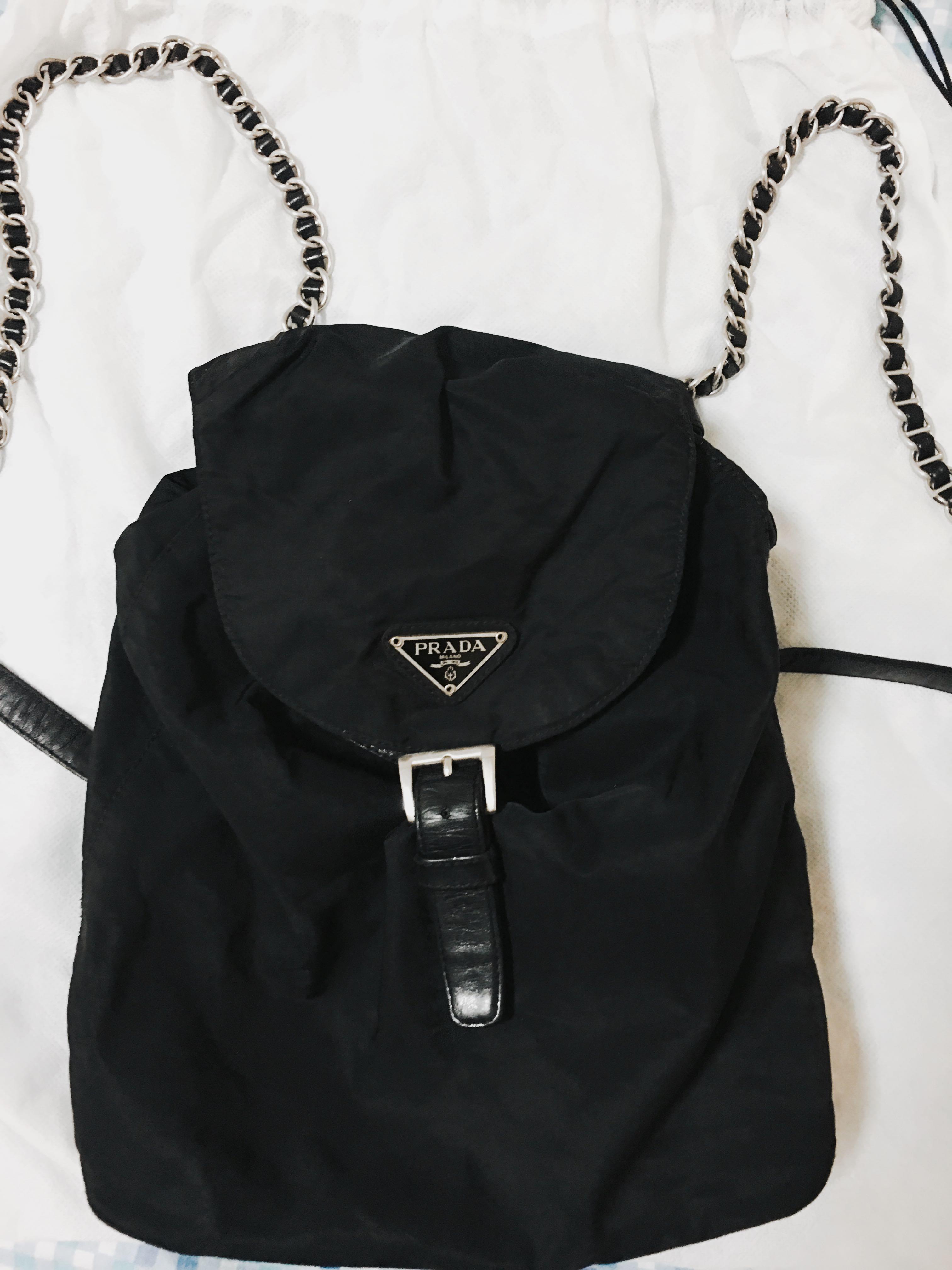 prada mini backpack with chain