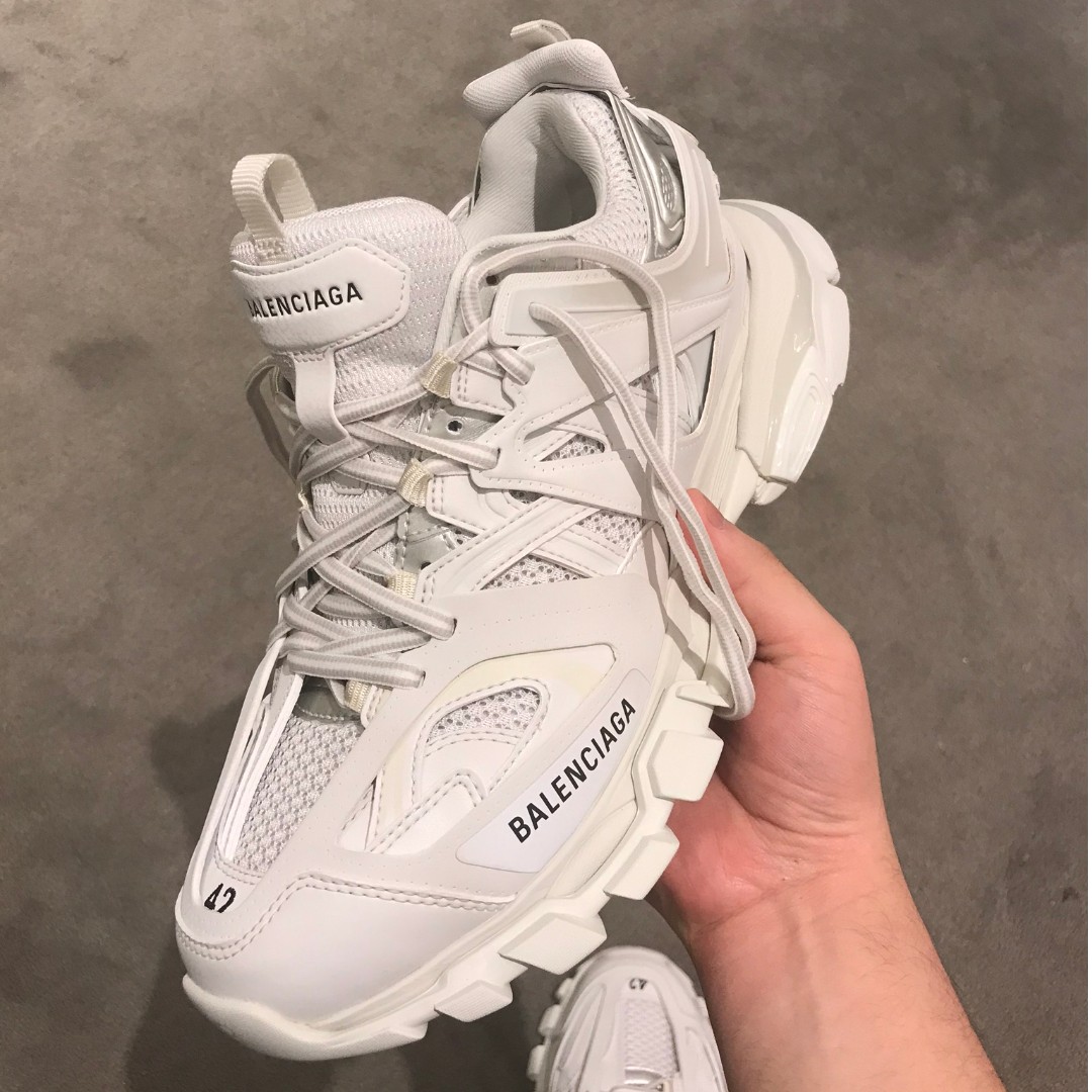 balenciaga track mesh and leather sneakers