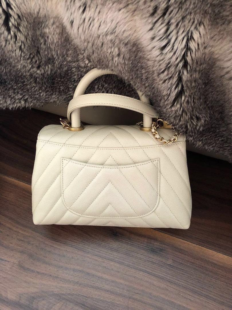 Chanel coco handle mini (ivory), Luxury, Bags & Wallets on Carousell