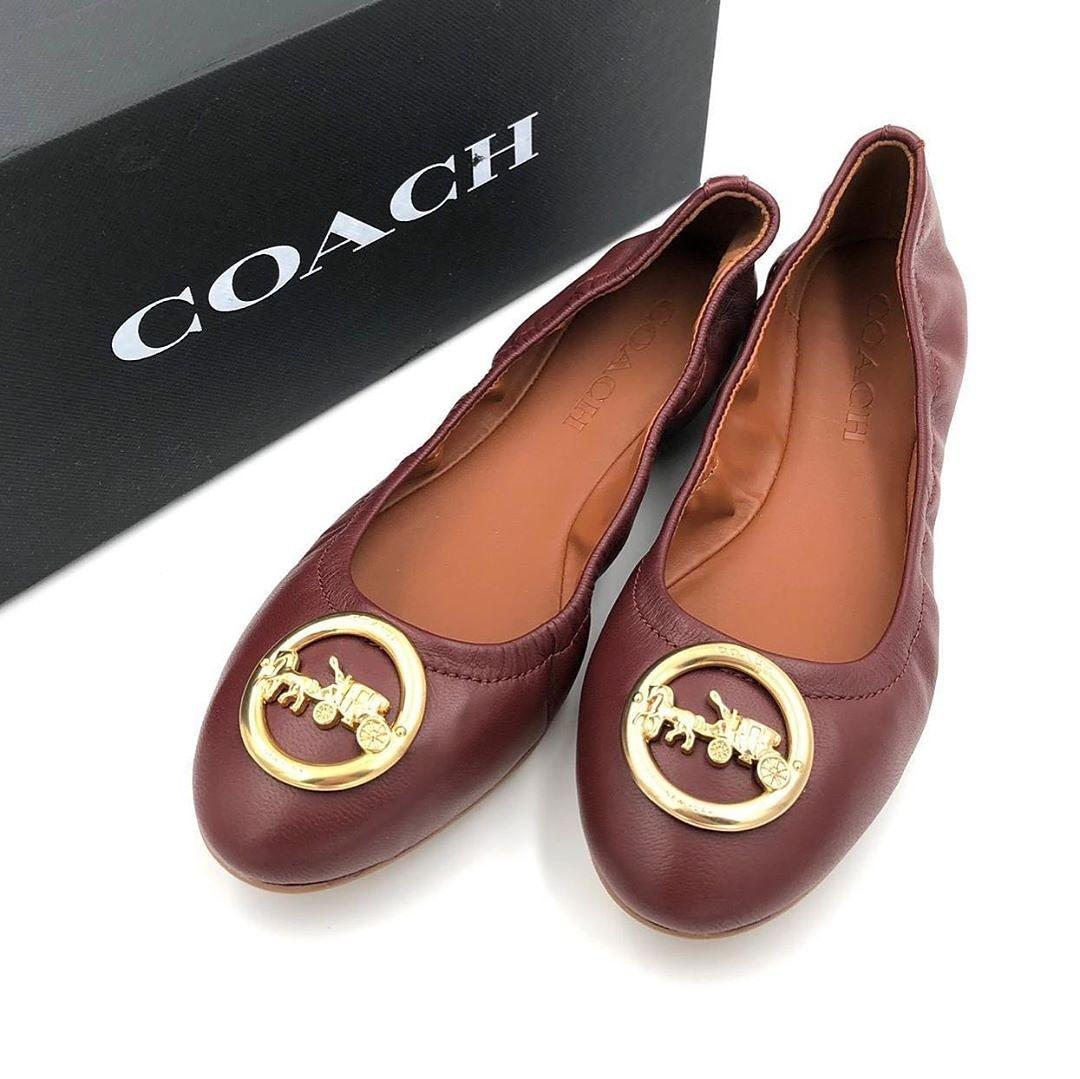 COACH BAILEY BALLET FLAT WINE US 6 Fesyen Wanita Sepatu di Carousell