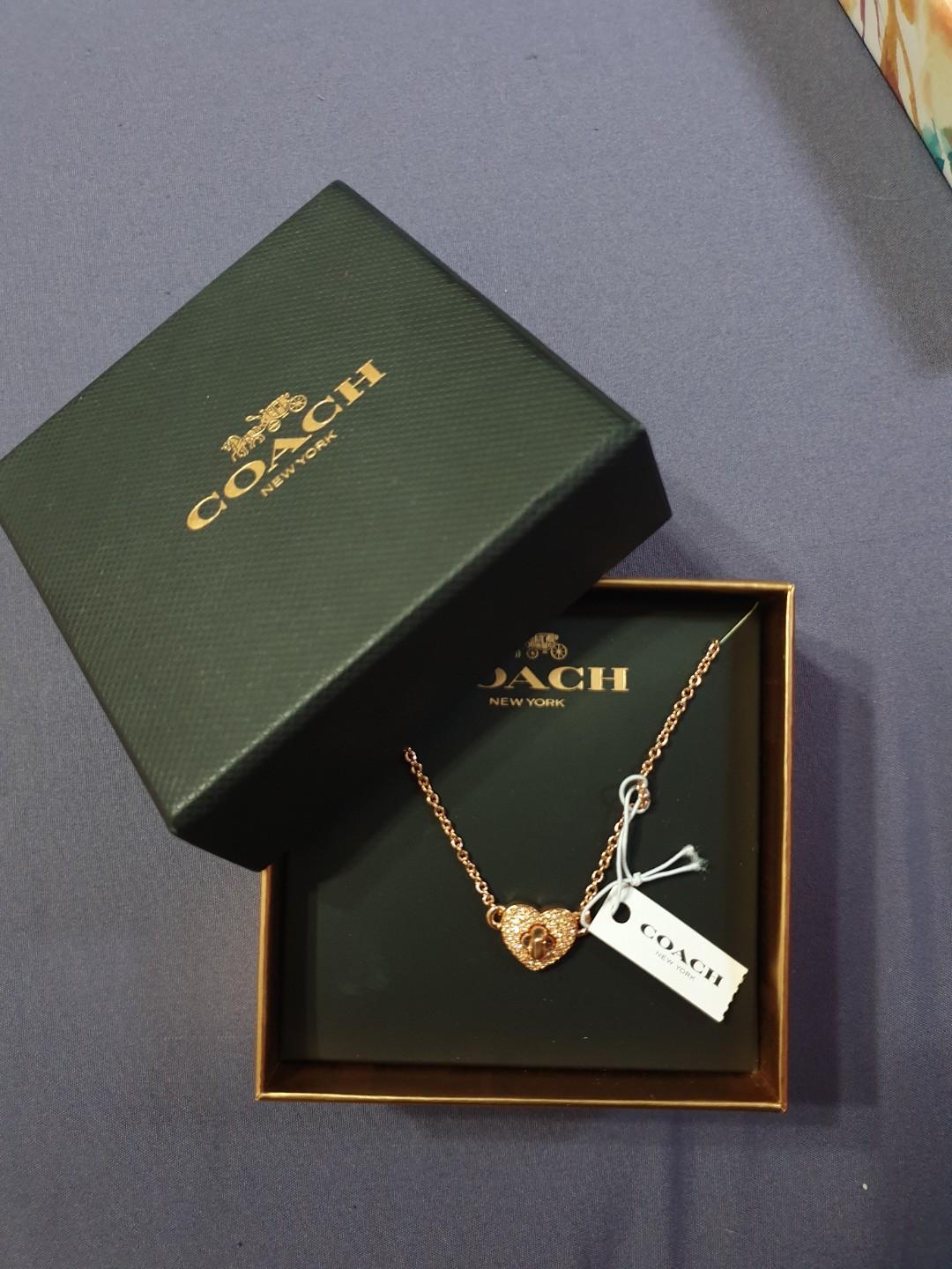 Coach Twinkling Heart Necklace Rosegold 