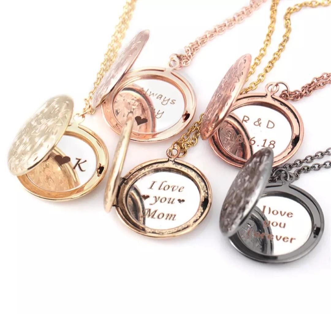 Custom Engrave Round Mirror Locket 