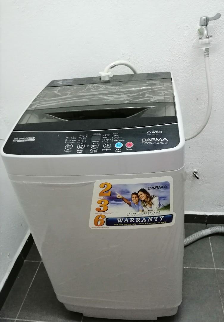 DAEWOO Washing Machine 7kg, TV & Home Appliances, Washing Machines and