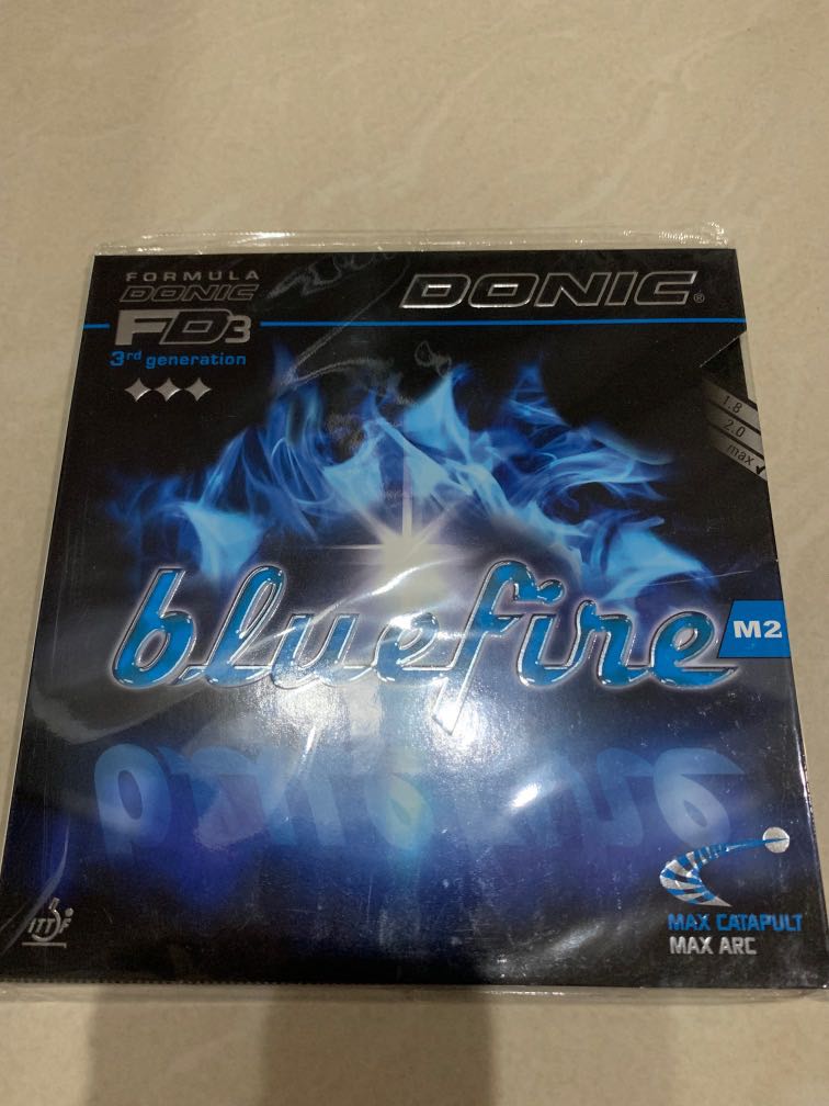 Revêtement De Ping-pong Donic Bluefire M2 - Noir, épaisseur 2.0 Mm, Haute Rotation Et Vitesse - 14