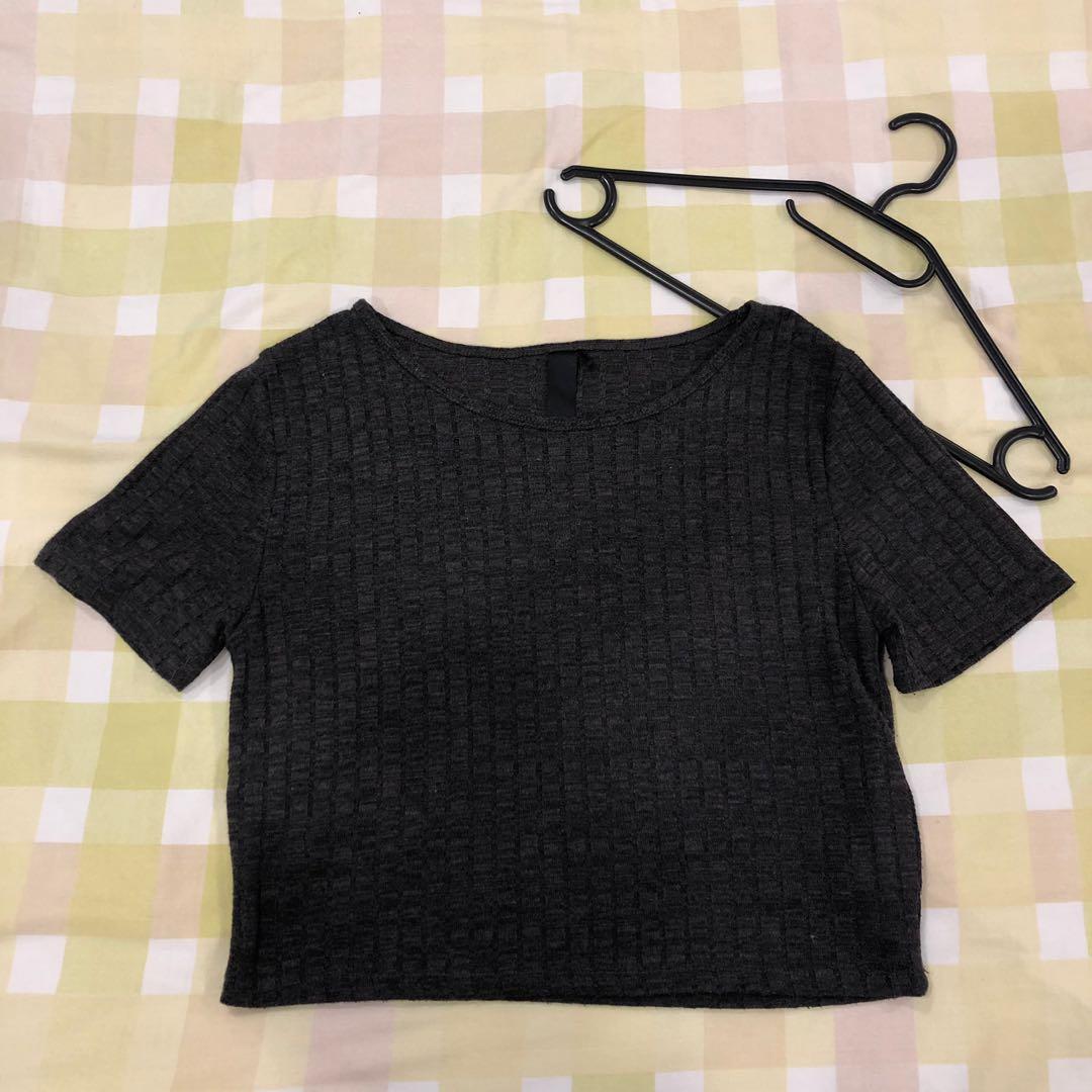 Factorie Black Grey Crop Top Women S Fashion Clothes Tops On