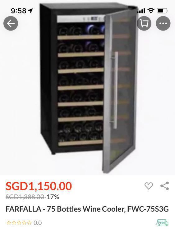 Farfalla Wine Chiller, TV & Home Appliances, Kitchen Appliances, Wine