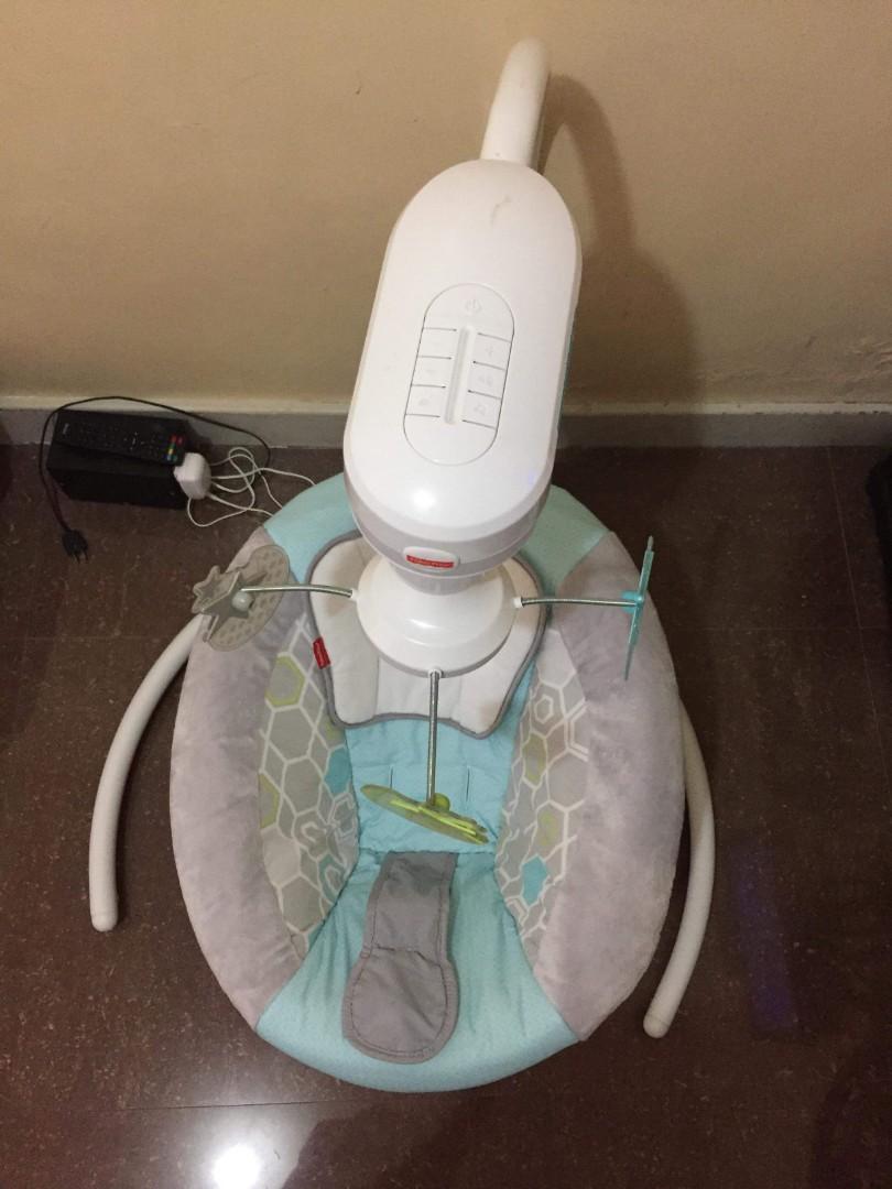 Fisher Price Electric Cradle and Swing (Category: Infant Playtime) located in Bacoor. Submitted by yunissy (Listing ID 230217166, Image 2). Description: Bought at Canda for P11,000.00 selling for P7,000.00 (negotiable for sure buyers) No issue Excellent used condition For pick up at Sm Molino.