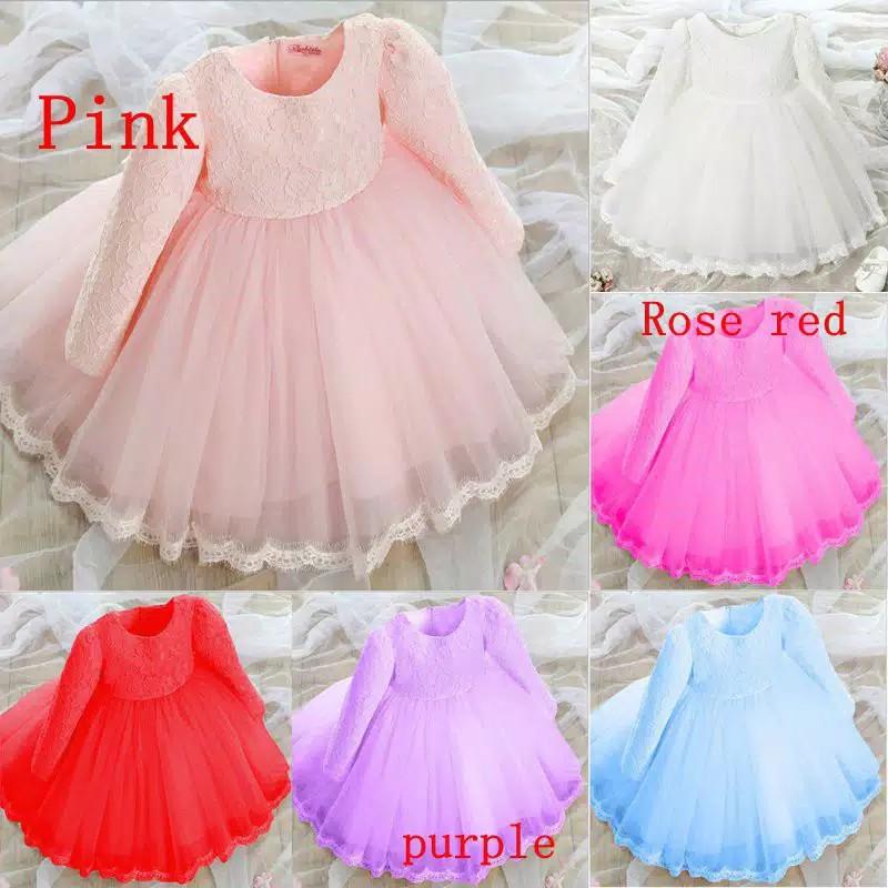 Gaun Pesta Lengan Panjang Babies Kids Girls Apparel 1