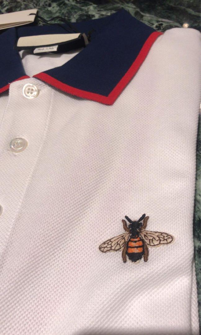 Gucci Men'S Bee Polo Tee 100% Authentic+Brand New! #500971, Luxury, Apparel  On Carousell