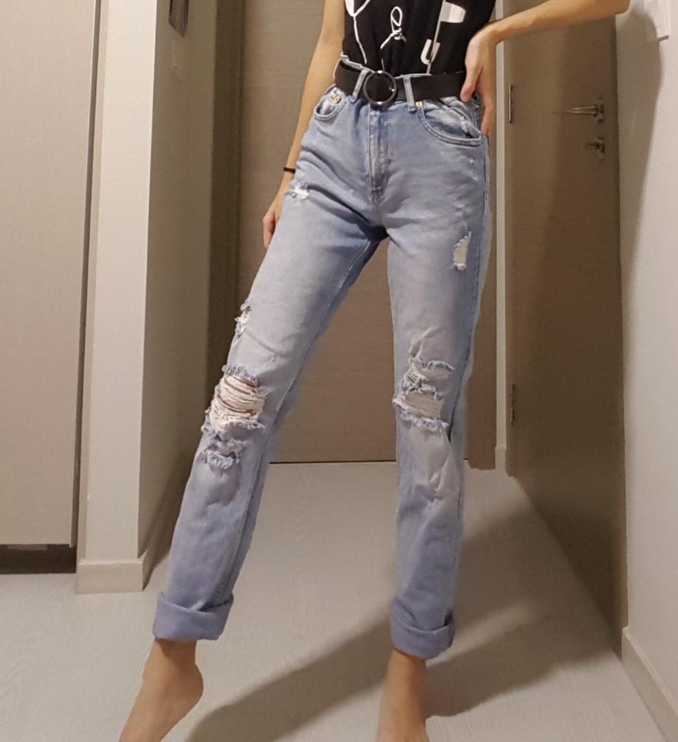 Ripped mom jeans h&m on sale