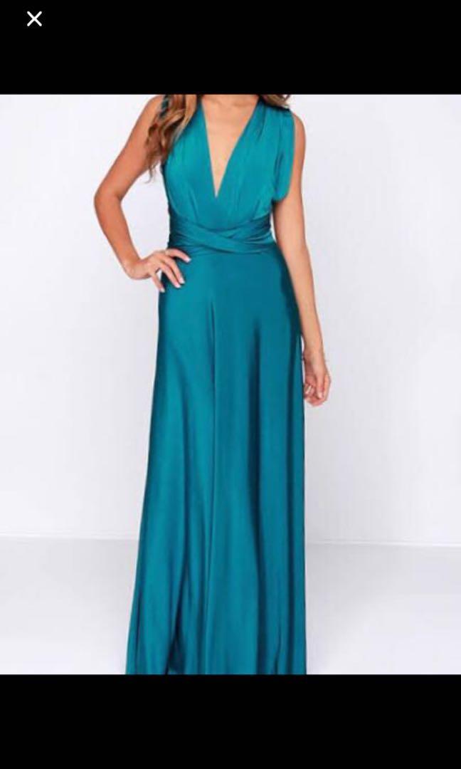 infinity dress teal green
