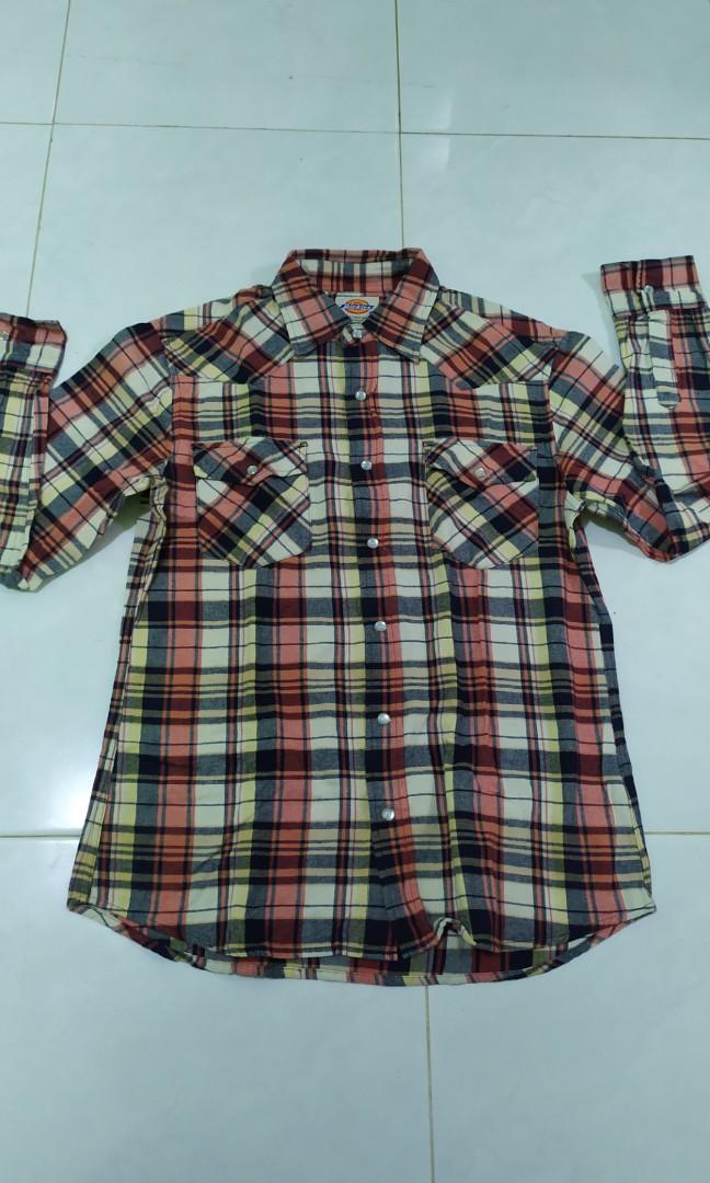 Kemeja Flanel Dickies Original Fesyen Pria Pakaian Atasan Di Carousell
