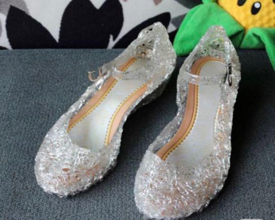 girls heeled jelly shoes