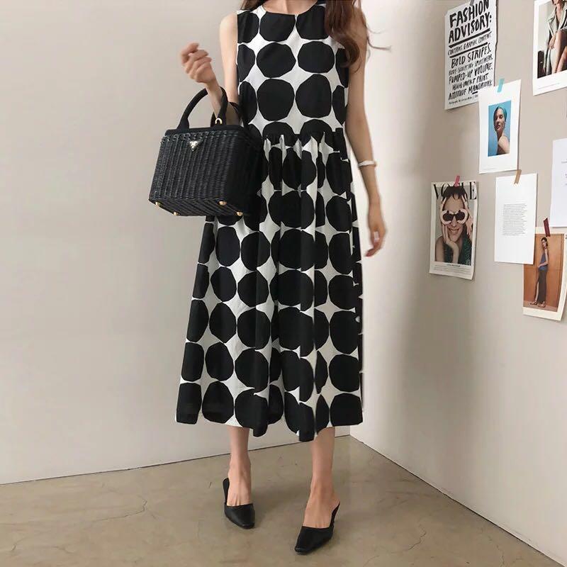 Marimekko Style Big Dots Mom Daughter Dress