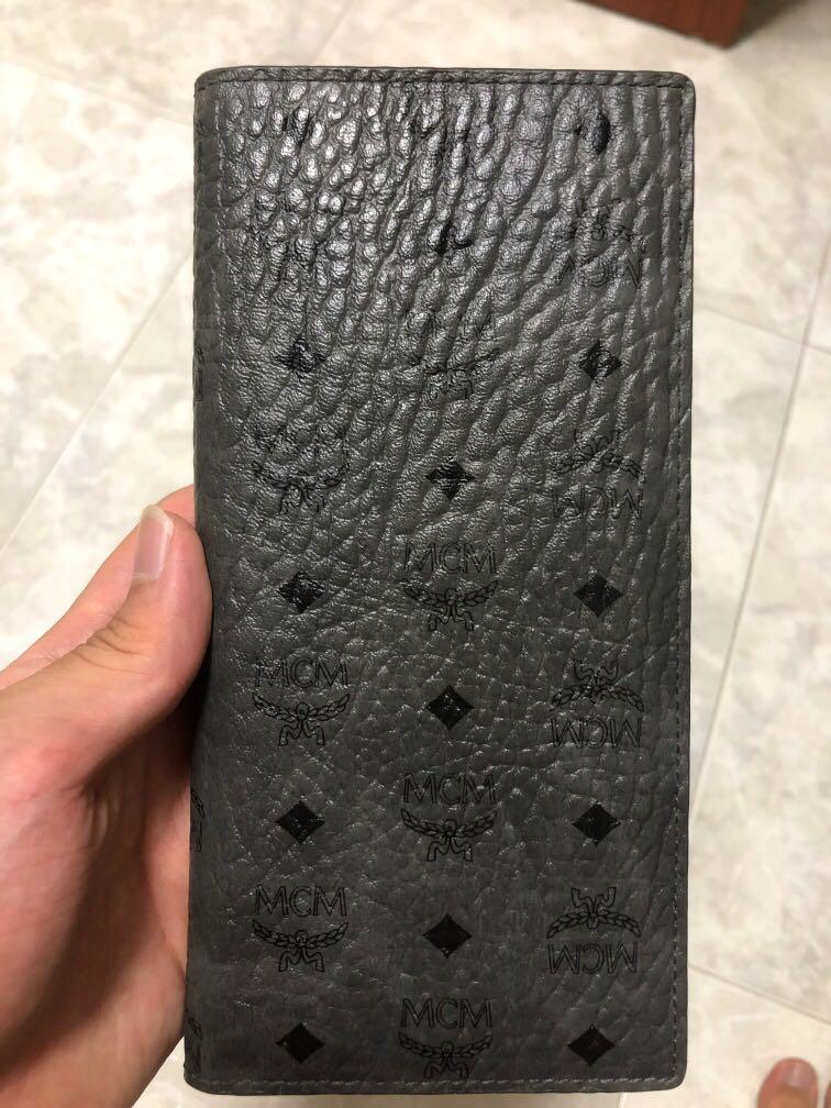 MCM Flap wallet Bi fold large Dark grey monogram Men s Fashion Watches Accessories Wallets Card Holders on Carousell